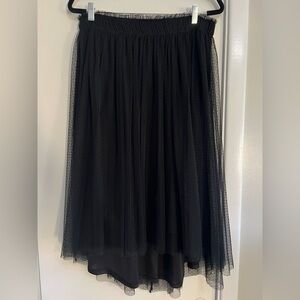 Lauren Conrad Flocked Tulle Midi Skirt